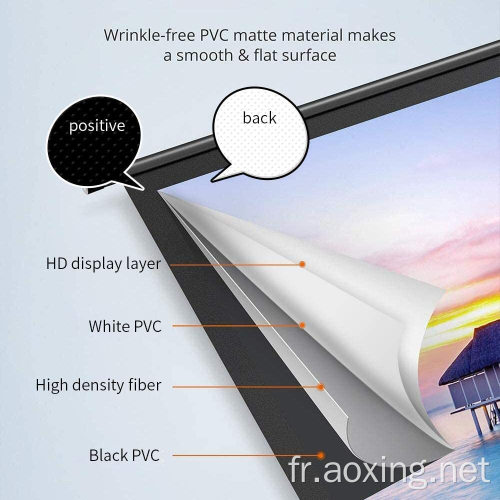 Écran de projection de traction portable du trépied standard